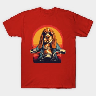 Cute basset hound dog biker gift ideas for all T-Shirt